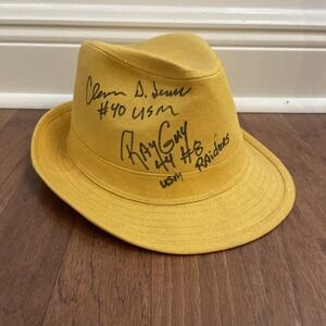 Ray Guy Signed Southern Miss Fedora Hat Men Something Special Vintage Yellow
